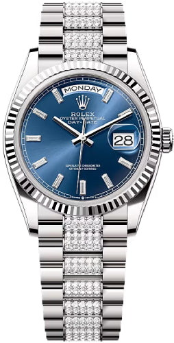 Pre-owned Rolex Day-Date 36 36mm 36 mm — 128239-Brtblu