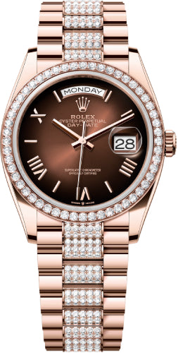 Pre-owned Rolex Day-Date 36 36mm 36 mm — 128345RBR-Brwobr