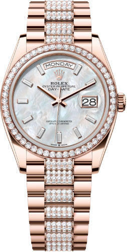 Pre-owned Rolex Day-Date 36 36mm 36 mm — 128345RBR-Whtmpdb