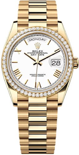 Pre-owned Rolex Day-Date 36 36mm 36 mm — 128348RBR-Wht