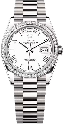 Pre-owned Rolex Day-Date 36 36mm 36 mm — 128349RBR-Wht