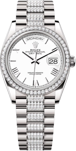 Pre-owned Rolex Day-Date 36 36mm 36 mm — 128349RBR-Whtrom