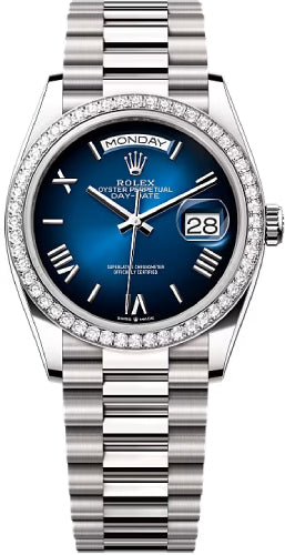 Pre-owned Rolex Day-Date 36 36mm 36 mm — 128349RBR-Bluomb