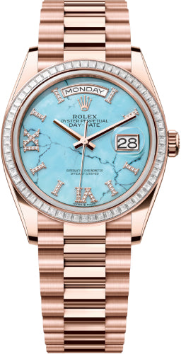 Pre-owned Rolex Day-Date 36 36mm 36 mm — 128395TBR-Turq