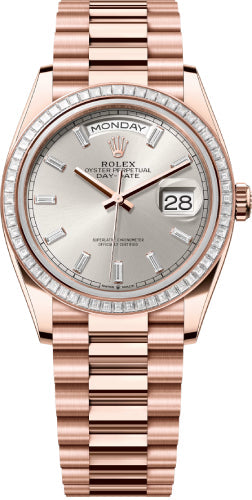 Pre-owned Rolex Day-Date 36 36mm 36 mm — 128395TBR-Silvdb