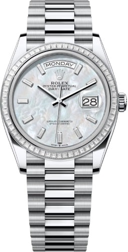 Pre-owned Rolex Day-Date 36 36mm 36 mm — 128396TBR-Whtmopdb