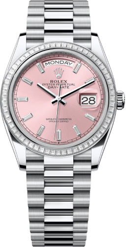 Pre-owned Rolex Day-Date 36 36mm 36 mm — 128396TBR-Pnkbd