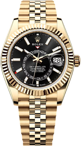 Pre-owned Rolex Sky-Dweller Yellow Gold 42 mm — 336938-Brtblk