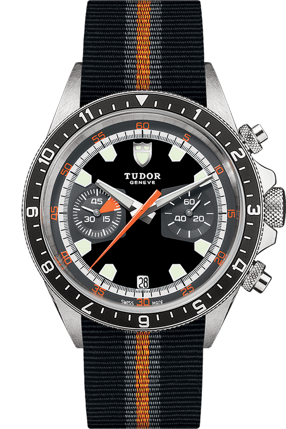 Tudor Heritage Chrono 42mm Steel Black and grey Dial Fabric strap M70330N-0003