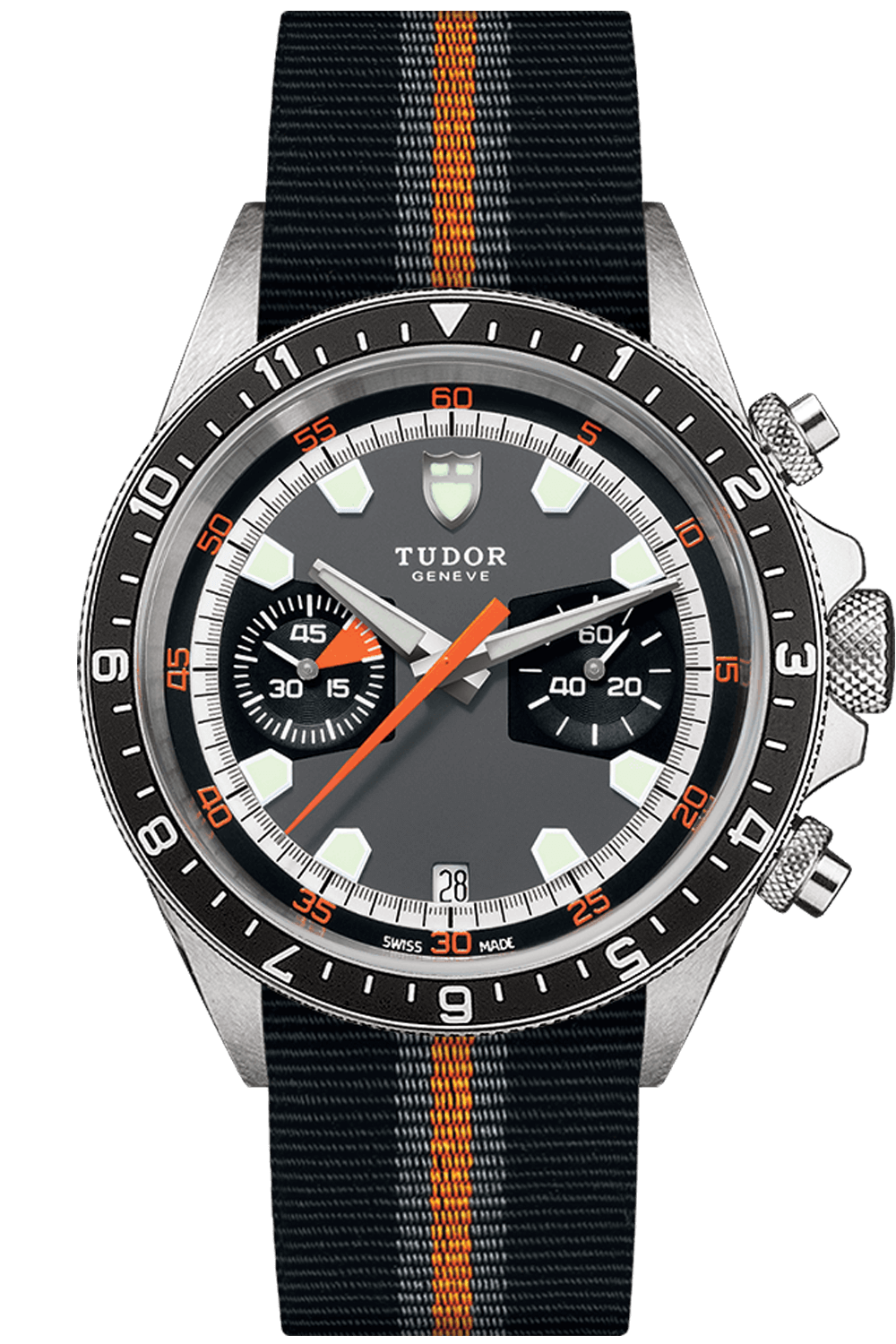 Tudor Heritage Chrono 42mm Steel Grey and black Dial Fabric Strap M70330N-0004