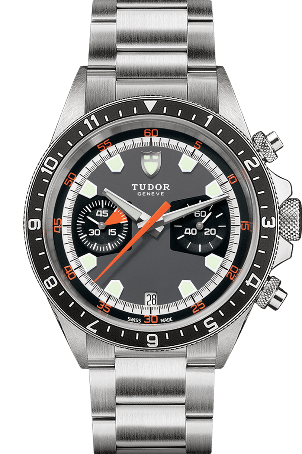 Tudor Heritage Chrono 42mm Steel Grey and black Dial Steel bracelet M70330N-0006