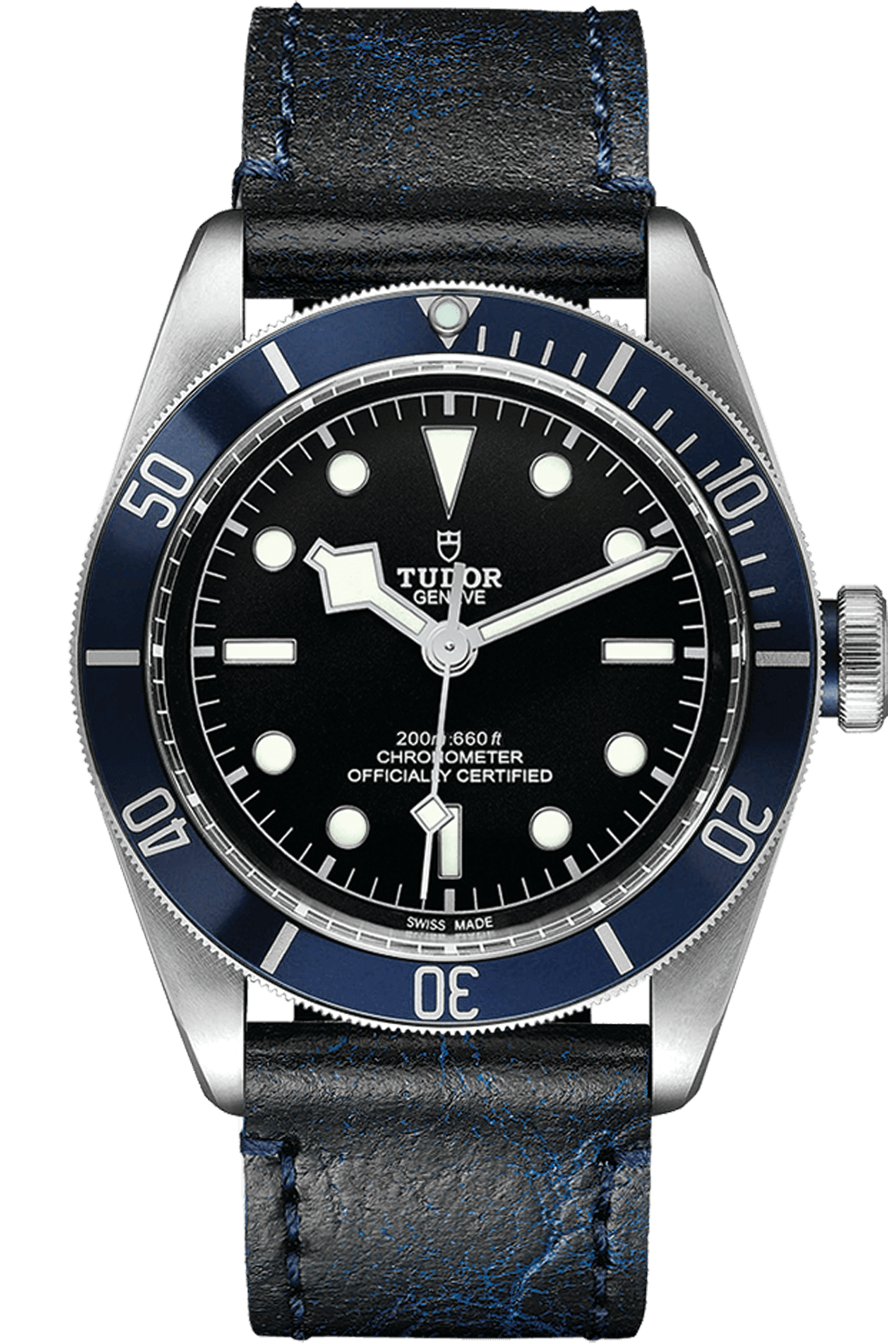 Tudor Black Bay 41mm Steel Black Dial Blue Bezel Leather M79230B-0007