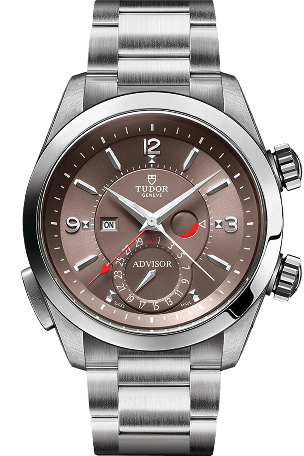 Tudor Heritage Advisor 42mm Steel Titanium Cognac Dial Steel bracelet M79620TC-0005