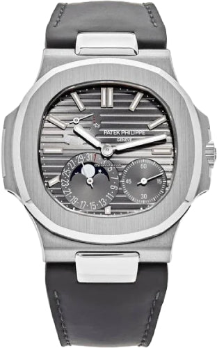 Pre-owned Patek Philippe Nautilus Moon Phases 40 mm — 5712G-001