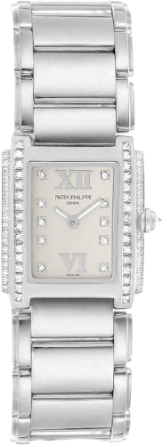 Pre-owned Patek Philippe Twenty~4 Ladies White 40 mm — 4908/200G-011