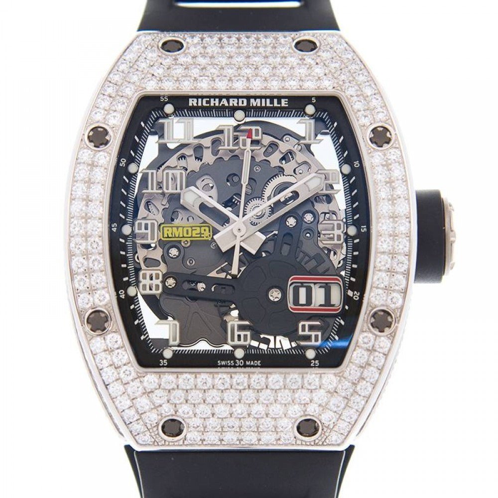 Pre-owned Richard Mille Oversized Date Diamond/White — GLJ-RM029WG