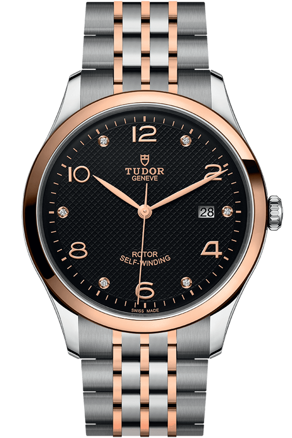 Tudor 1926 41mm Steel Rose Gold Black Diamond Dial M91651-0004