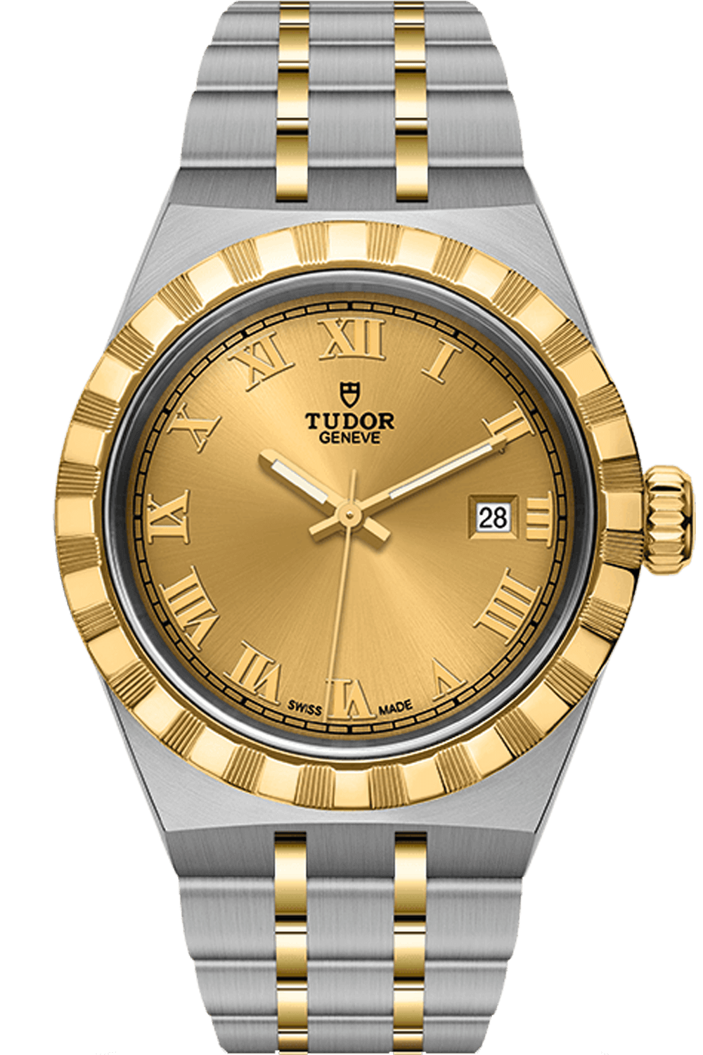 Tudor Royal 28mm Steel Yellow Gold Champagne Dial M28303-0004
