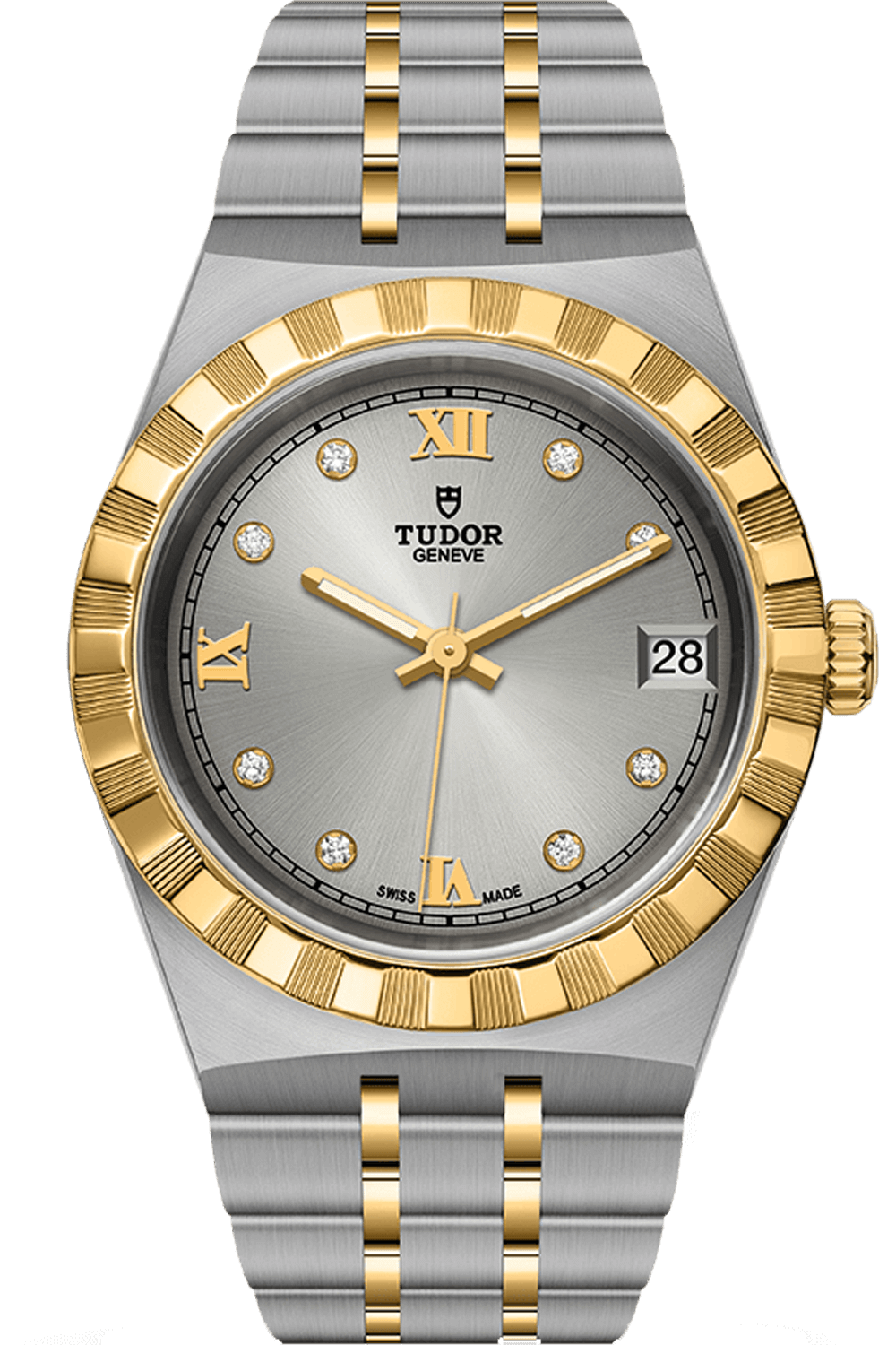 Tudor Royal 34mm Steel Yellow Gold Silver Diamond Dial M28403-0002