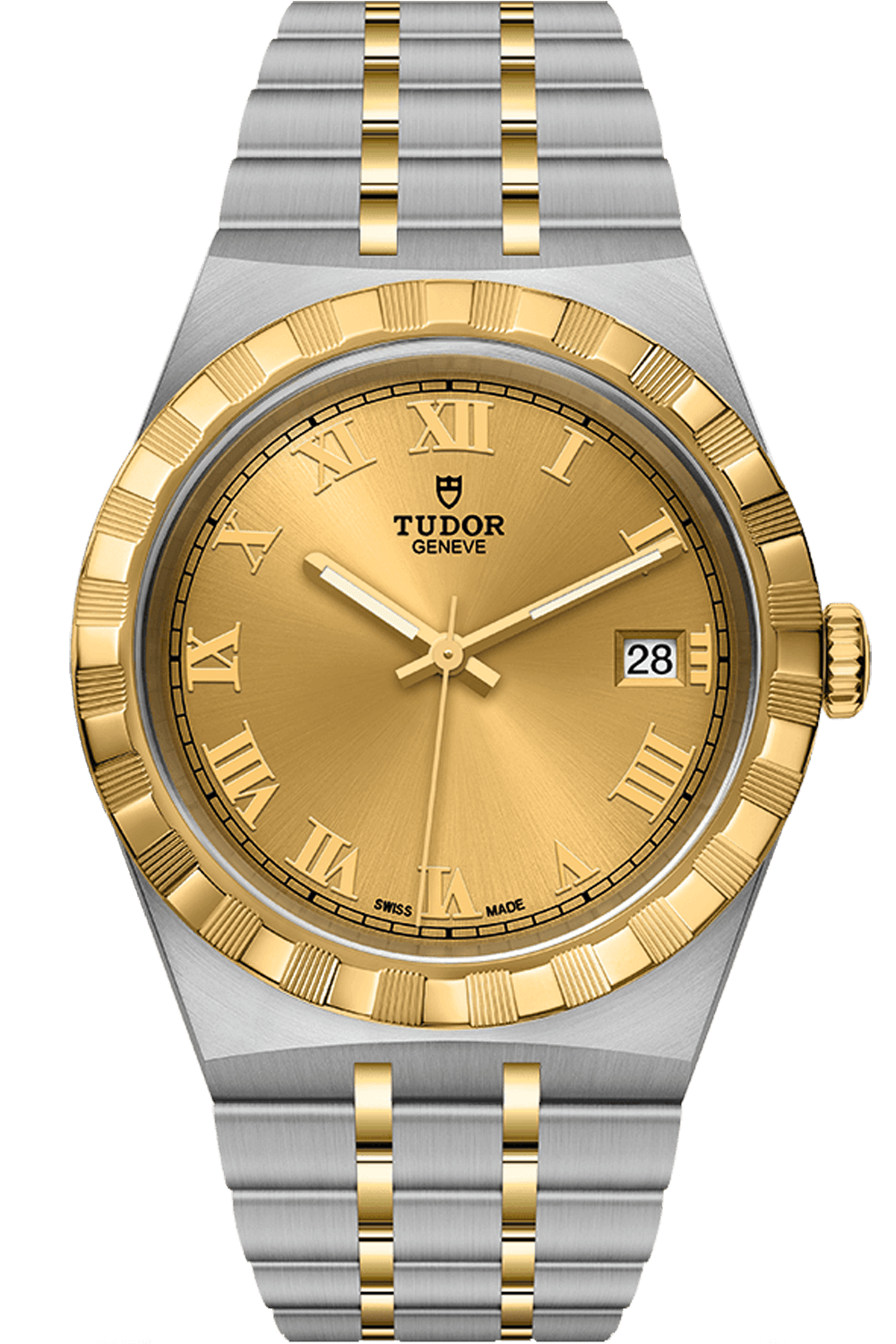 Tudor Royal 38mm Steel Yellow Gold Champagne Diamond Dial M28503-0003