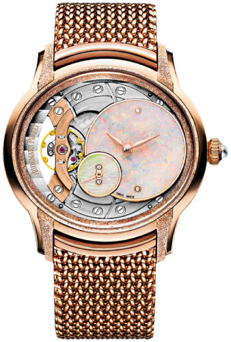Pre-owned Audemars Piguet Millenary Frosted Gold 39.5 mm — 77244OR.GG.1272OR.01